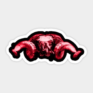 Ram Skull Red Sticker